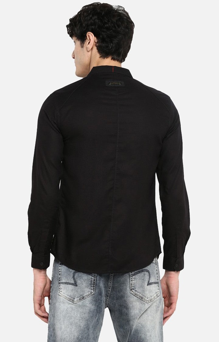 Spykar Men'S Black Cotton Solid Casual Shirts