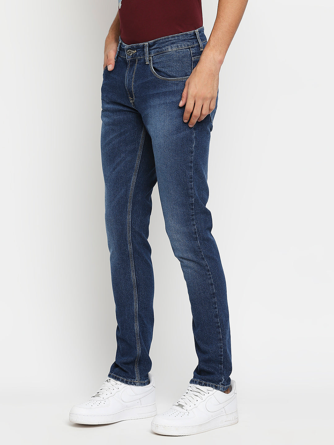 Spykar Men Blue Slim Fit Narrow Length Jeans (Skinny)