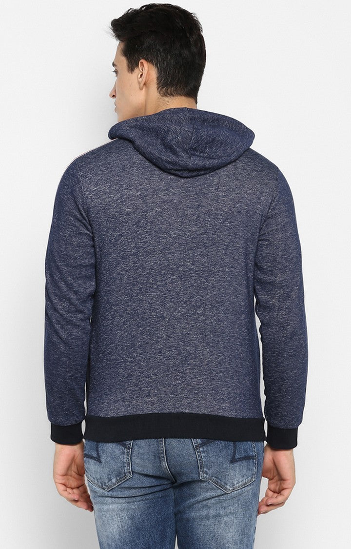 Spykar Blue Cotton Regular Fit Sweatshirt For Men