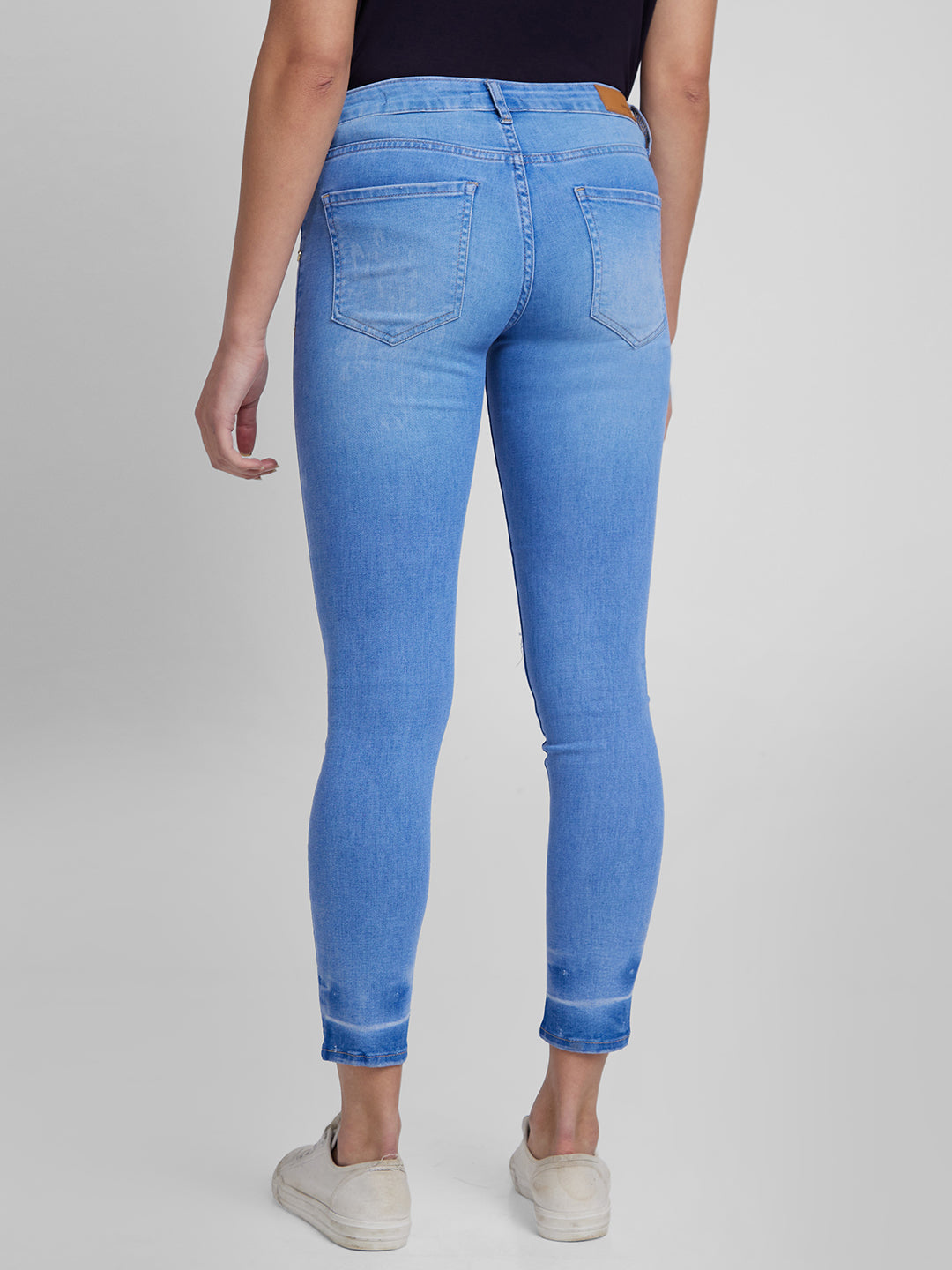 Spykar Women Mid Blue Lycra Slim Fit Regular Length Jeans (Alicia)