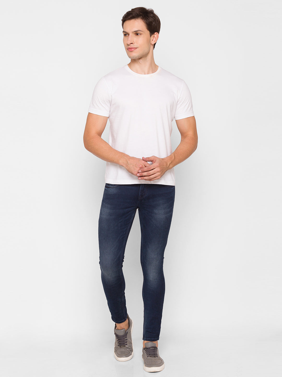 Spykar Men Blue Cotton Slim Fit Tapered Length Jeans (Kano)