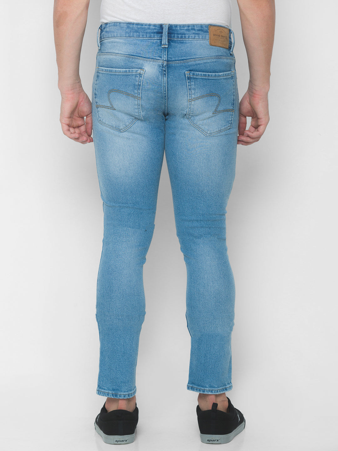 Spykar Men Lt Blue Solid Skinny Low-Rise Jeans (Skinny)