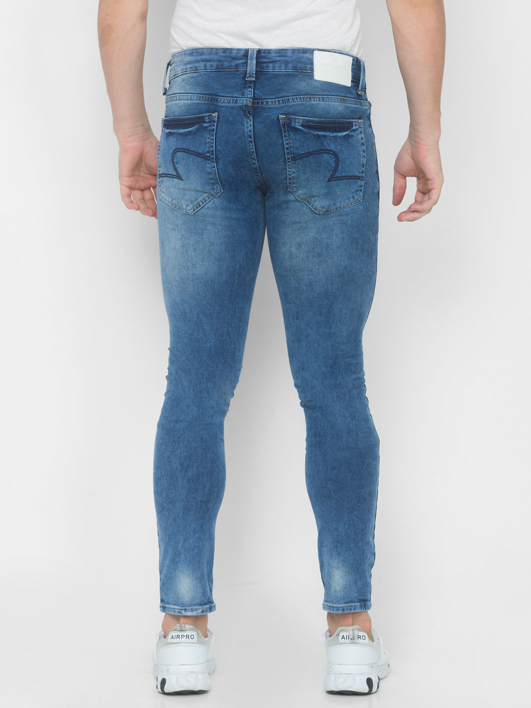 Spykar Men Lt Blue Solid Skinny Low-Rise Jeans (Skinny)