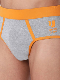 Underjeans By Spykar Men Premium Cotton Blend Grey Brief