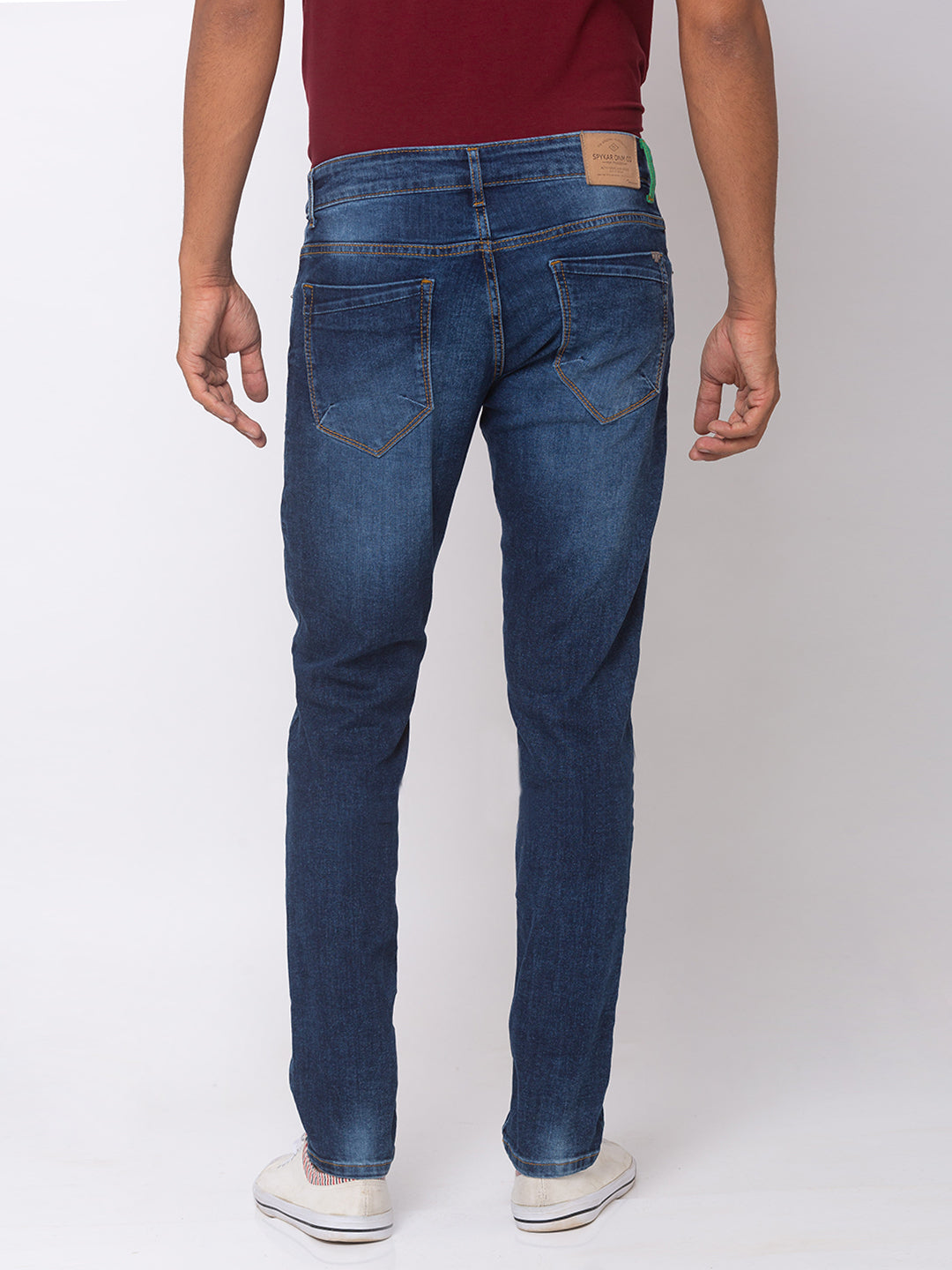 Spykar Men Blue Cotton Slim Fit Narrow Length Jeans (Ynr)