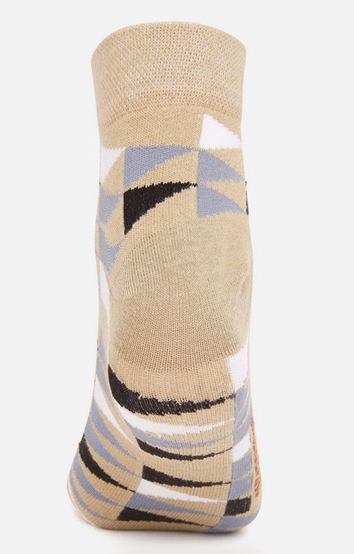 Men Premium Beige Ankle Length (Non Terry) Single Pair of Socks - UnderJeans by Spykar