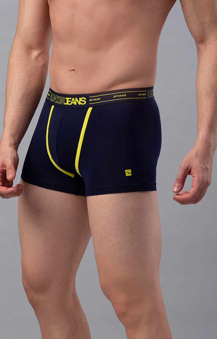 Underjeans By Spykar Men Navy Blue Solid Trunks