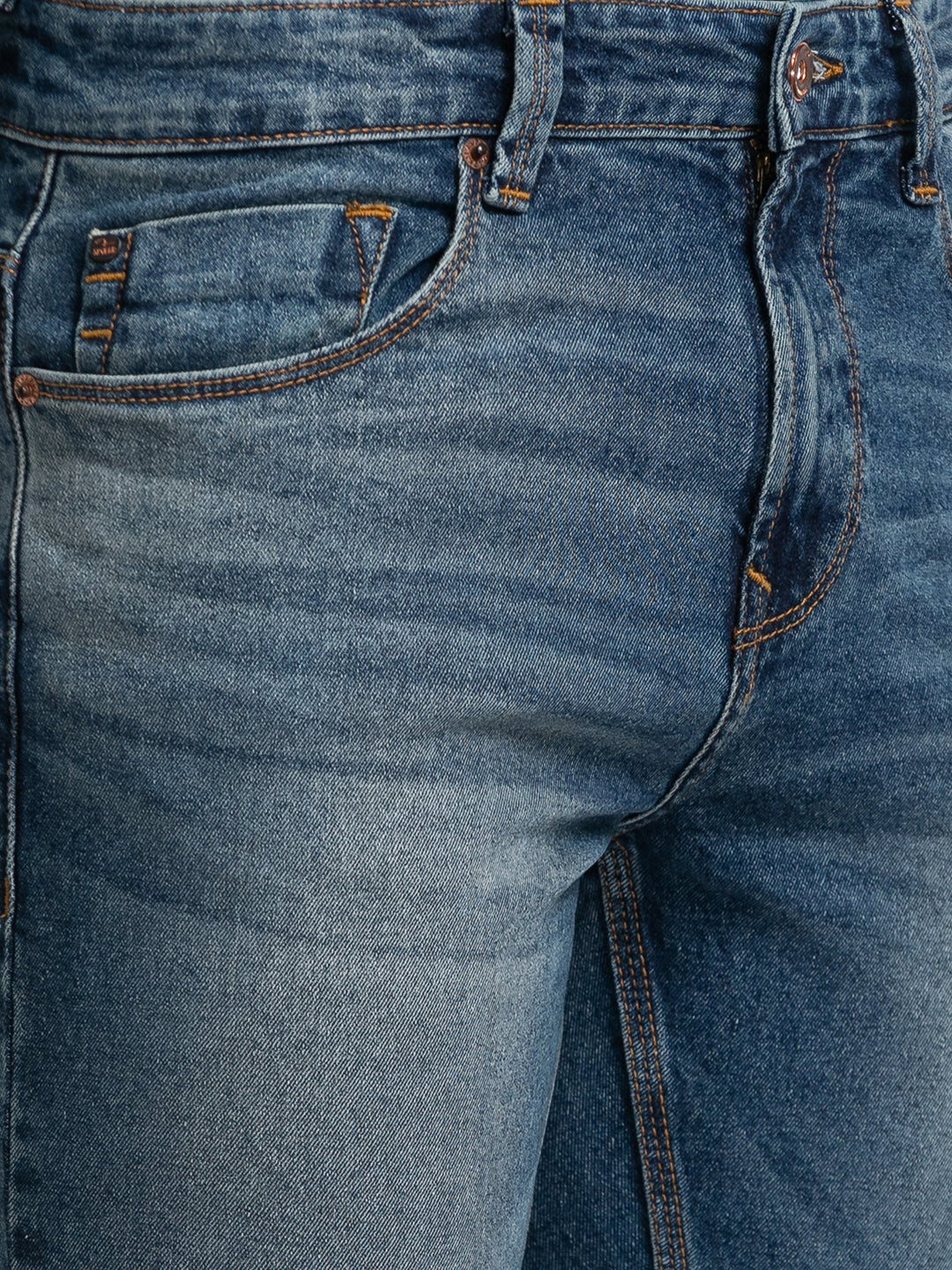 Spykar Vintage Blue Cotton Super Slim Fit Tapered Length Jeans For Men (Super Skinny)
