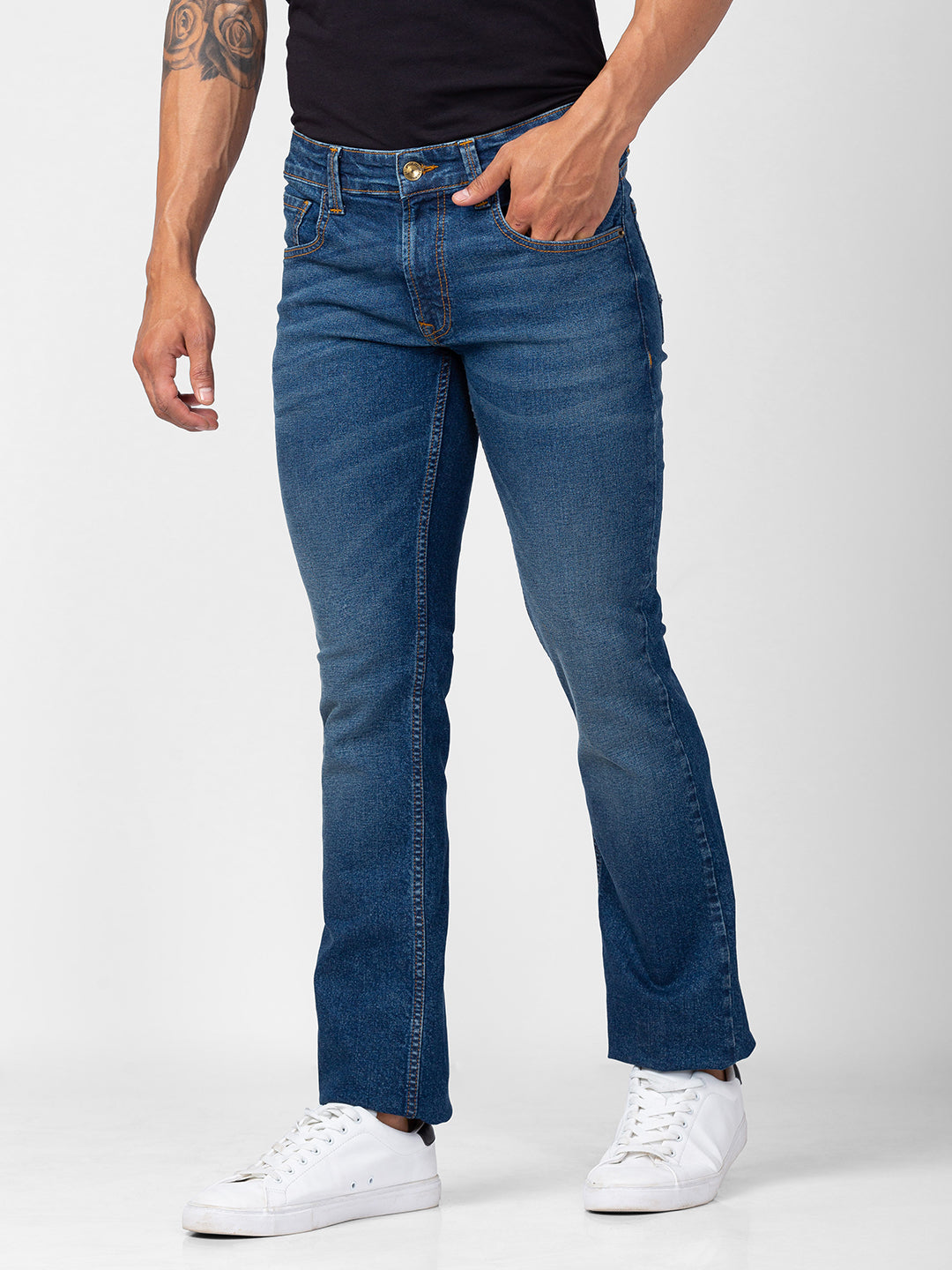 Spykar Men Vintage Blue Cotton Comfort Fit Regular Length Jeans (Rafter)