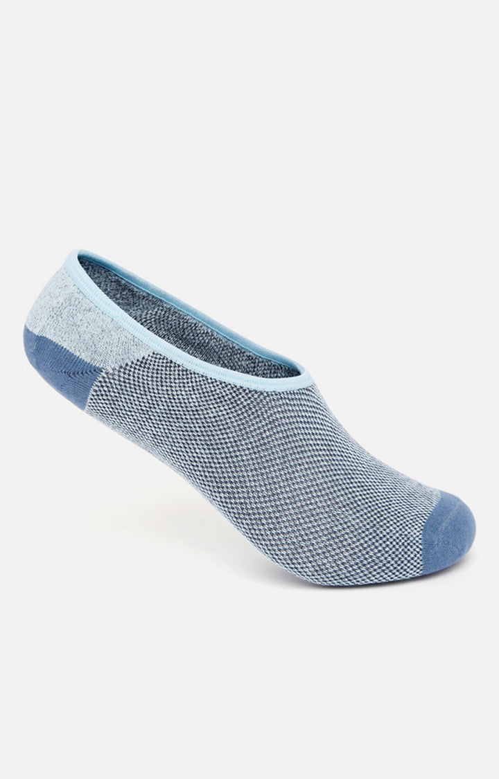 Spykar Black Blue Cotton Ped Socks - Pack Of 2