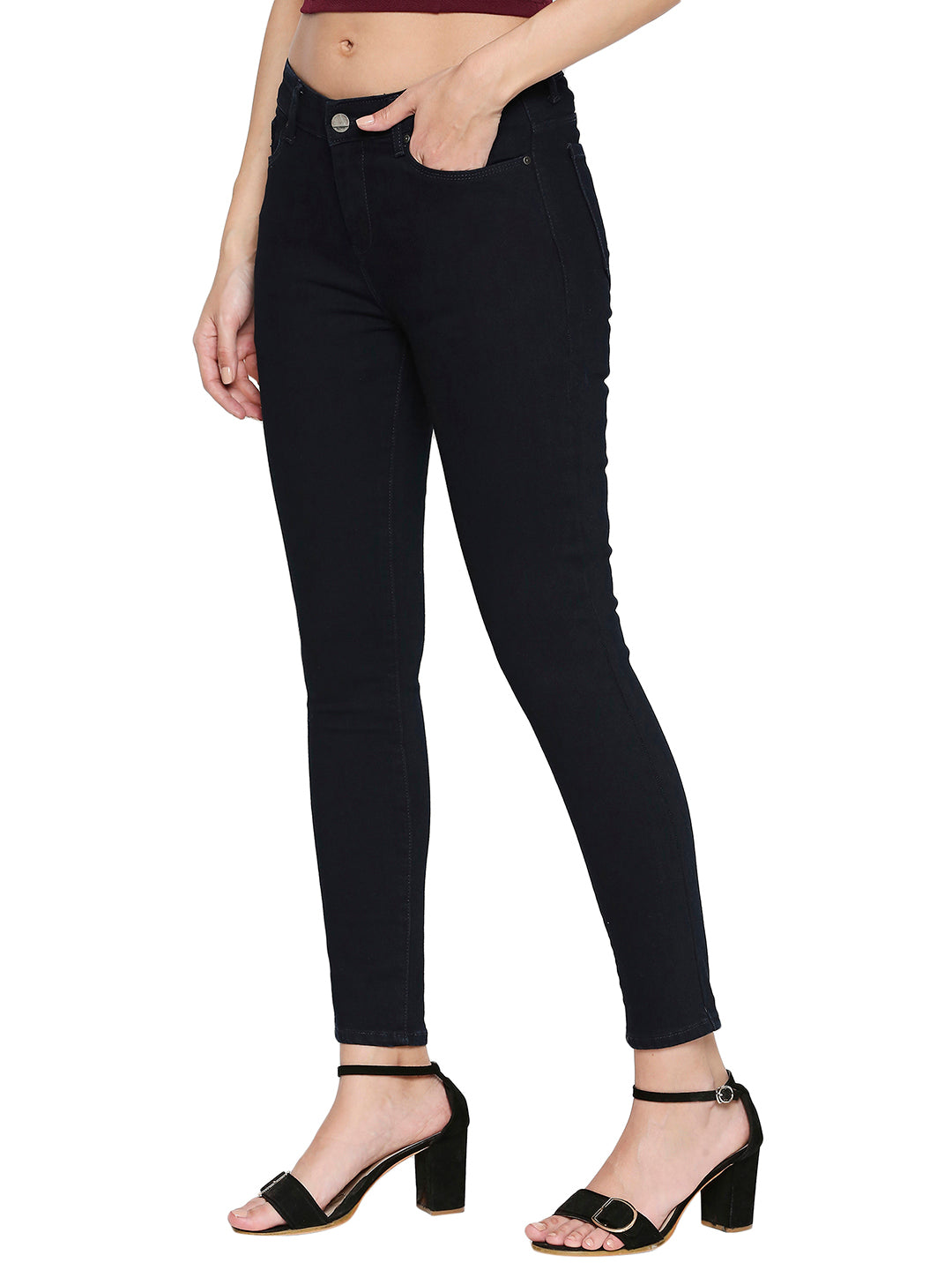 Spykar Cotton Blue Slim Fit Jeans For Women (Adora)