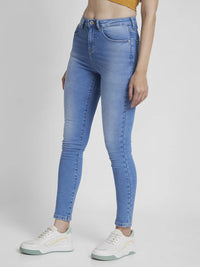Spykar Women Light Blue Lycra Super Skinny Fit Ankle Length Clean Look Jeans -(Alexa)