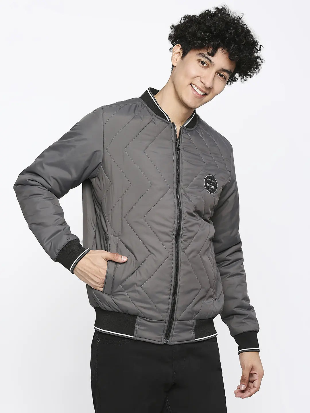 Grey mens 2025 jacket casual