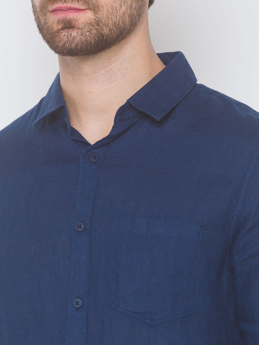 Spykar Men Indigo Blue Cotton Shirts (Slim)