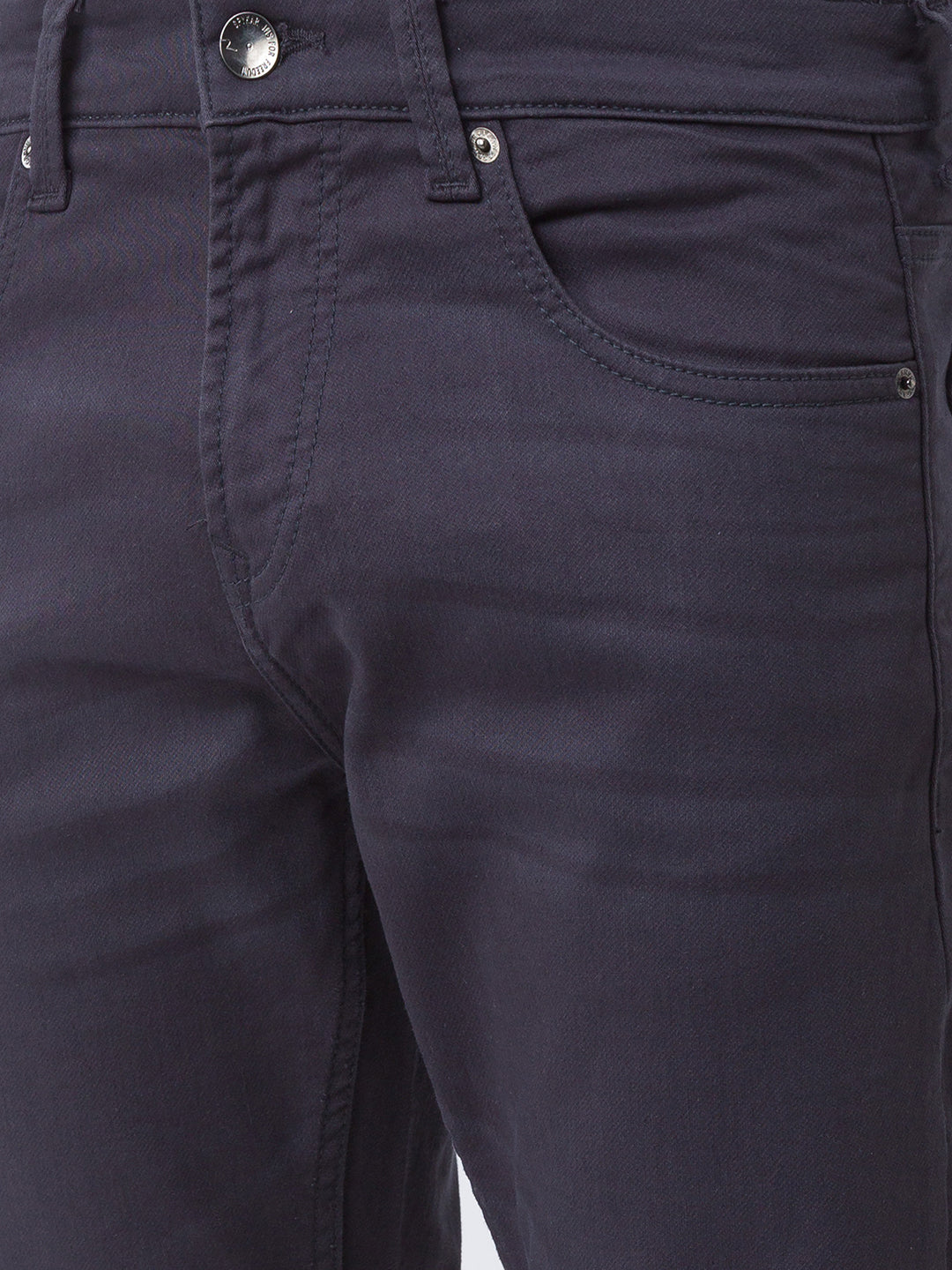 Spykar Dark Grey Cotton Regular Fit Narrow Length Jeans For Men (Rover)