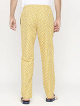 Men Premium Ochre Cotton Regular Fit Pyjama - Underjeans By Spykar