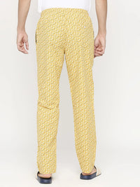 Men Premium Ochre Cotton Regular Fit Pyjama - Underjeans By Spykar