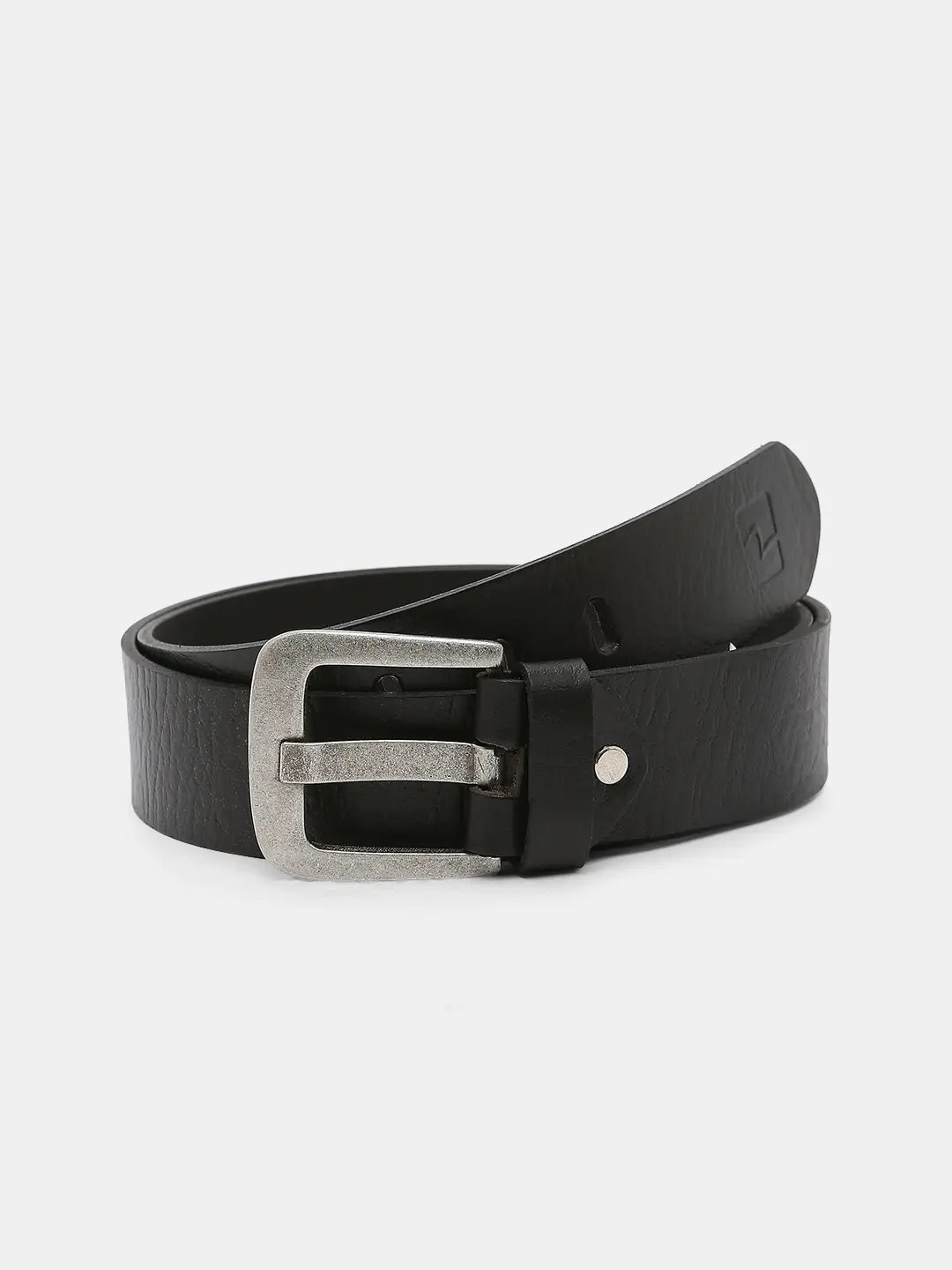 Spykar Black Leather Belt & Wallet Combo