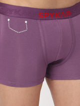Men Premium Dull Purple Cotton Blend Trunk- Underjeans By Spykar