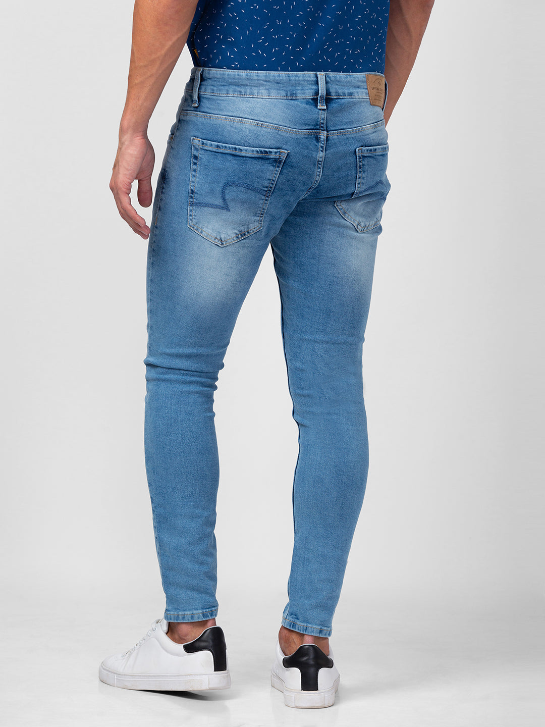 Spykar Men Light Blue Cotton Slim Fit Tapered Length Jeans (Kano)