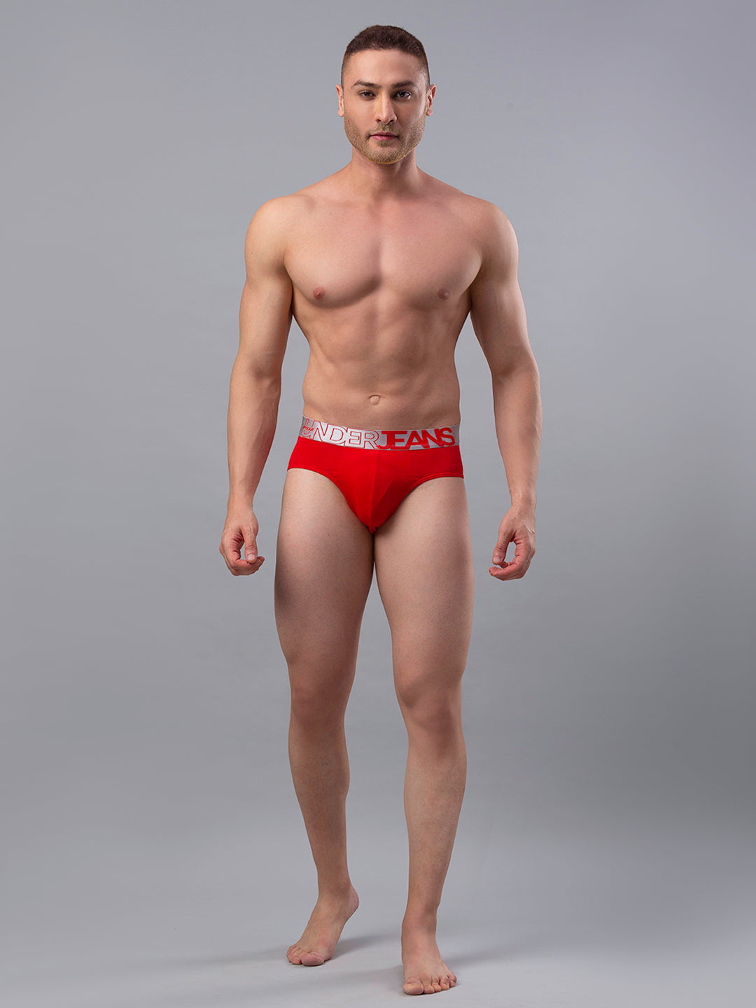 Underjeans By Spykar Men Premium Cotton Blend Red Brief
