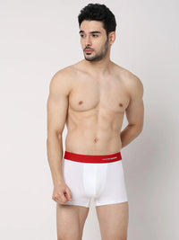 Underjeans By Spykar Men Premium Purple & White Cotton Blend Regular Fit Trunk - Pack Of 2