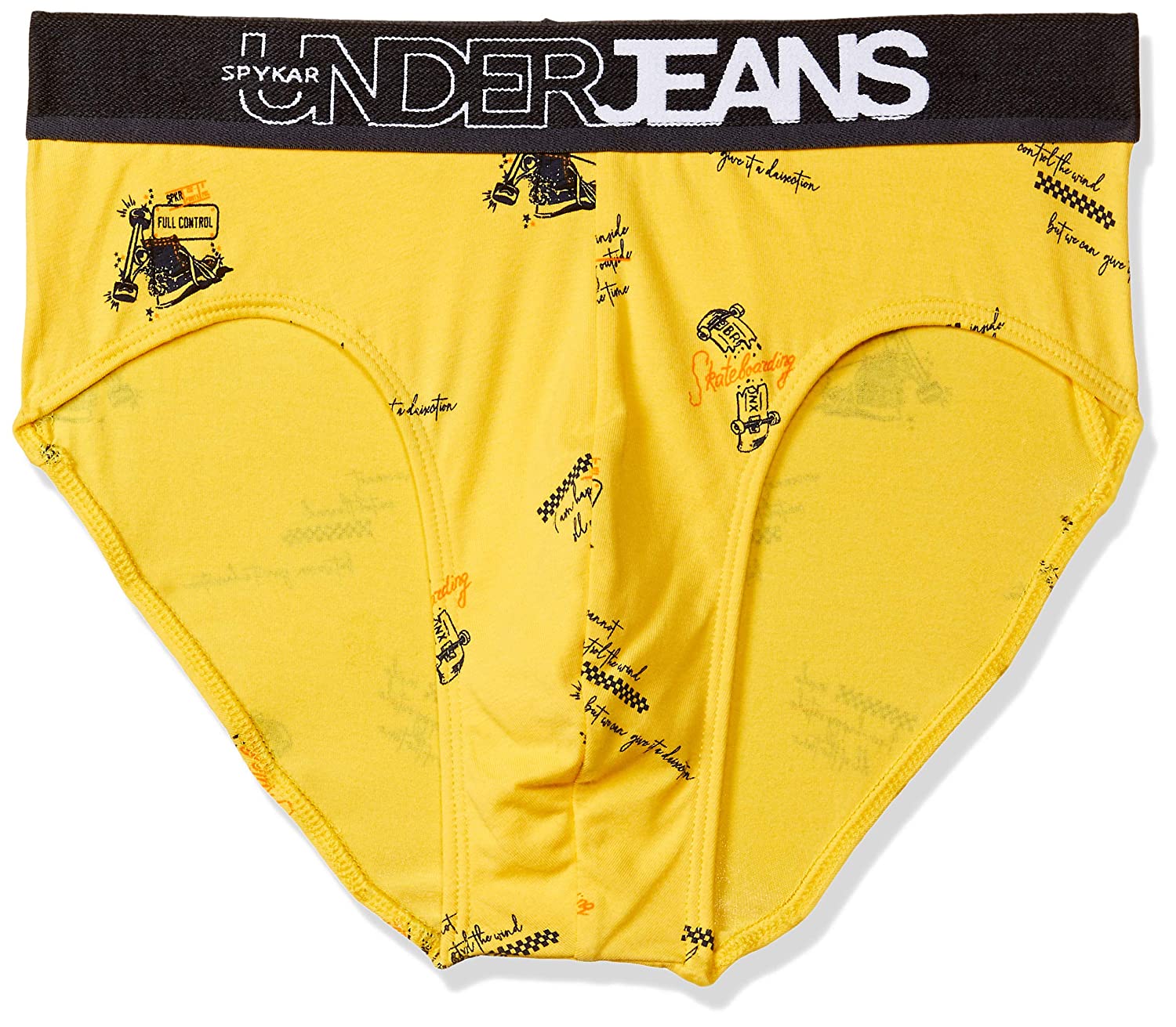 Yellow Cotton Brief For Men Premium- Underjeans By Spykar