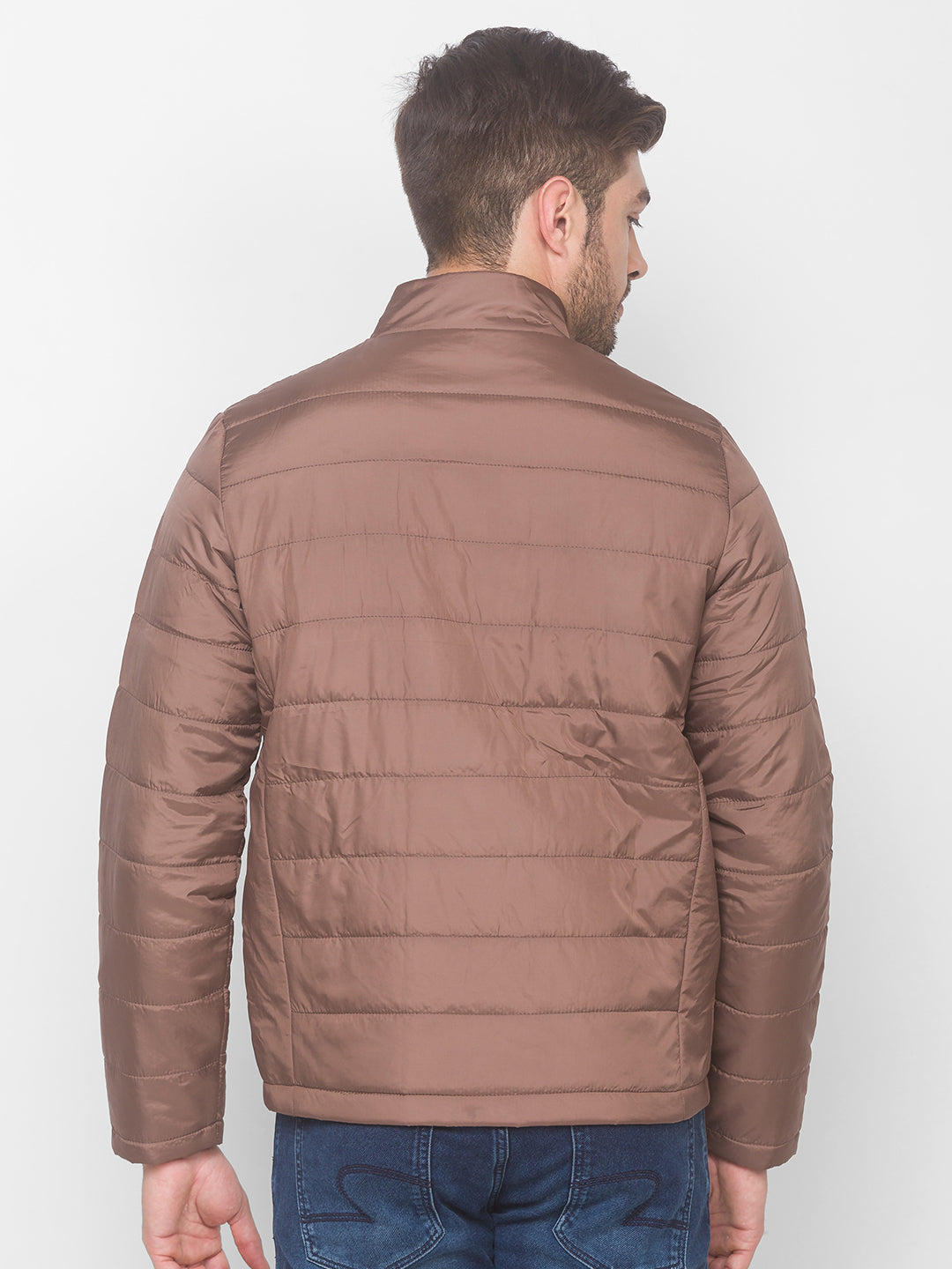 Spykar Brown Polyester Men Front Open Jacket