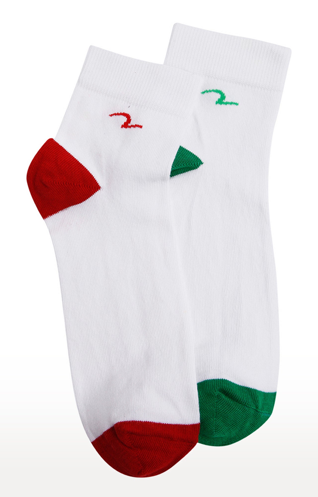 Spykar Green and Red Cotton Ankle Length Socks - Pack Of 2