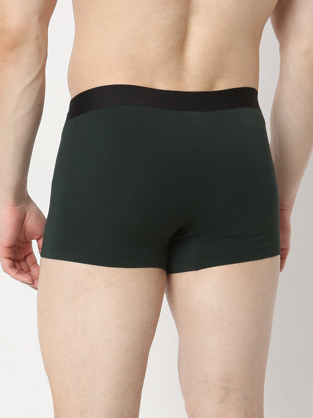 Underjeans by Spykar Men Super Premium Bonded Elastic Bottle Green Trunk