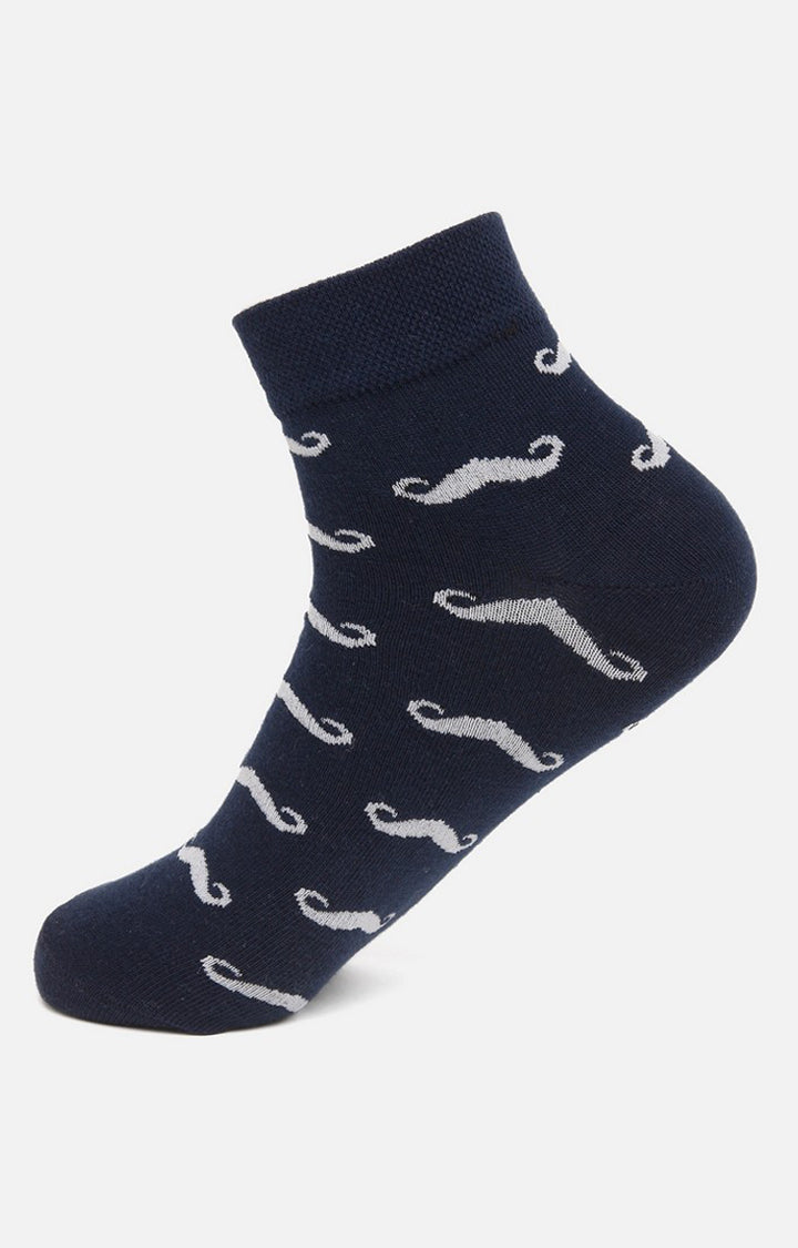 Men Premium Navy Ankle Length (Non Terry) Single Pair Of Socks- Underjeans By Spykar