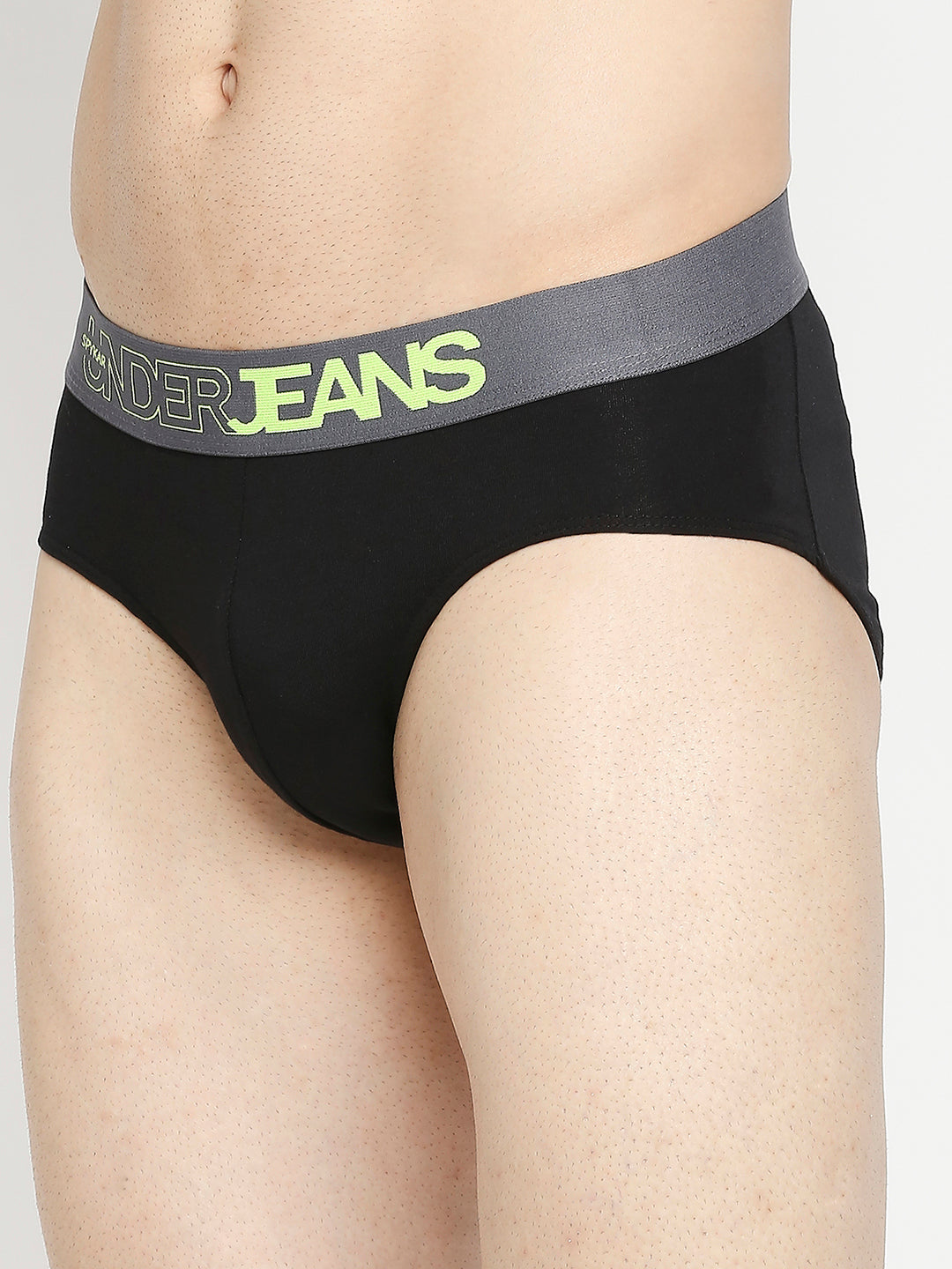 Men Premium Black & Maroon Cotton Blend Brief - Pack Of 2- Underjeans By Spykar