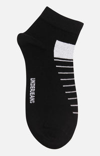Men Premium Black Ankle Length (Non Terry) Single Pair Of Socks- Underjeans By Spykar