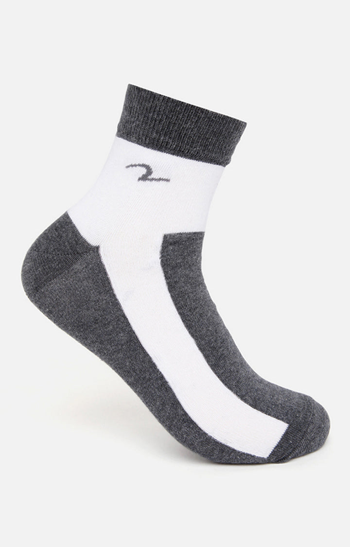 Spykar Grey & Navy Solid Ankle Length Socks