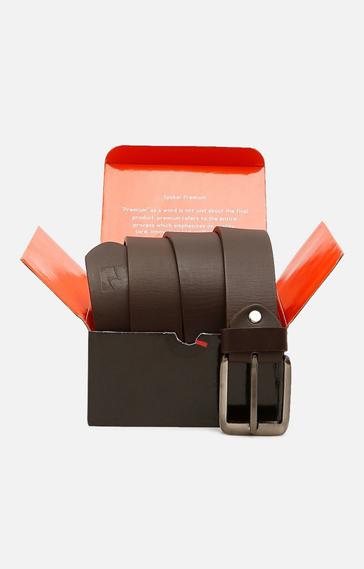 Spykar Men Leather Brown Belt