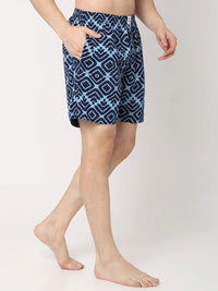 Underjeans By Spykar Men Premium Blue Cotton Blend Regular Fit Boxer Shorts
