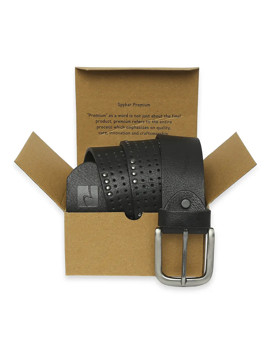 Spykar Men Black Leather Belt