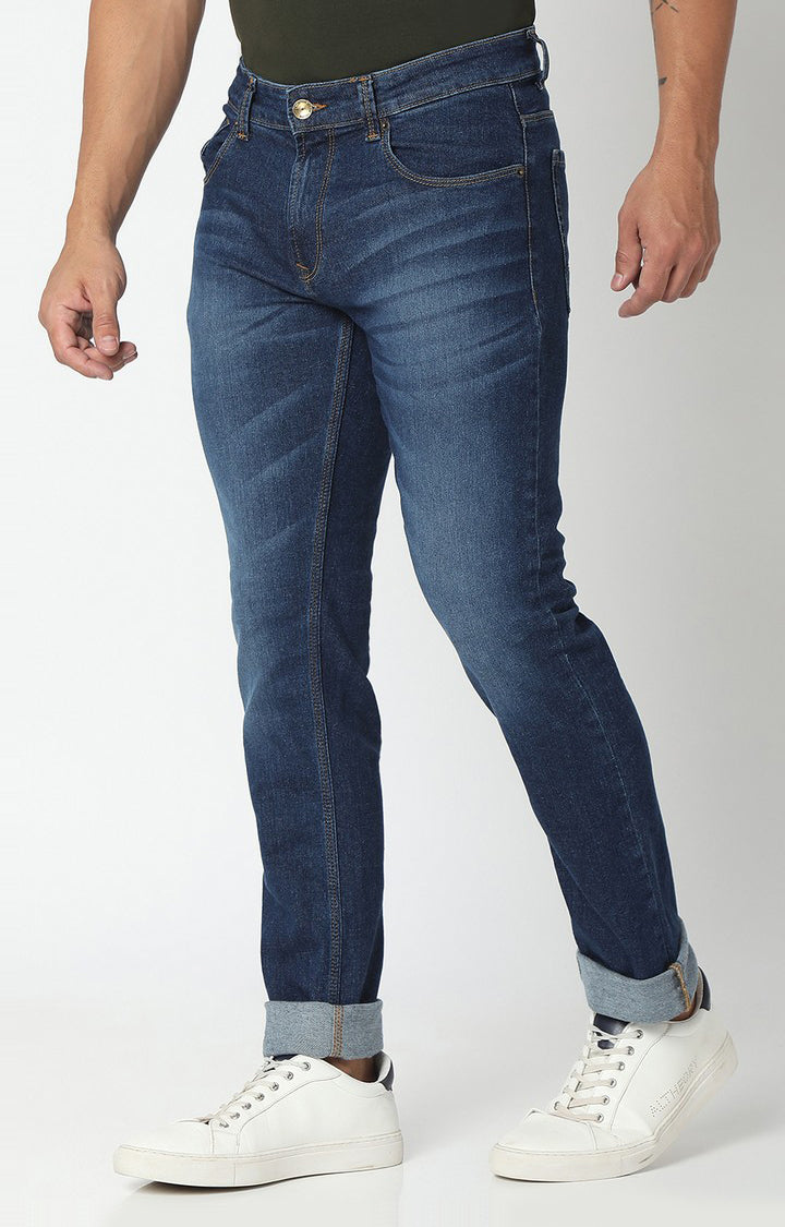 Spykar Men Blue Regular Fit Narrow Length Jeans (Rover)