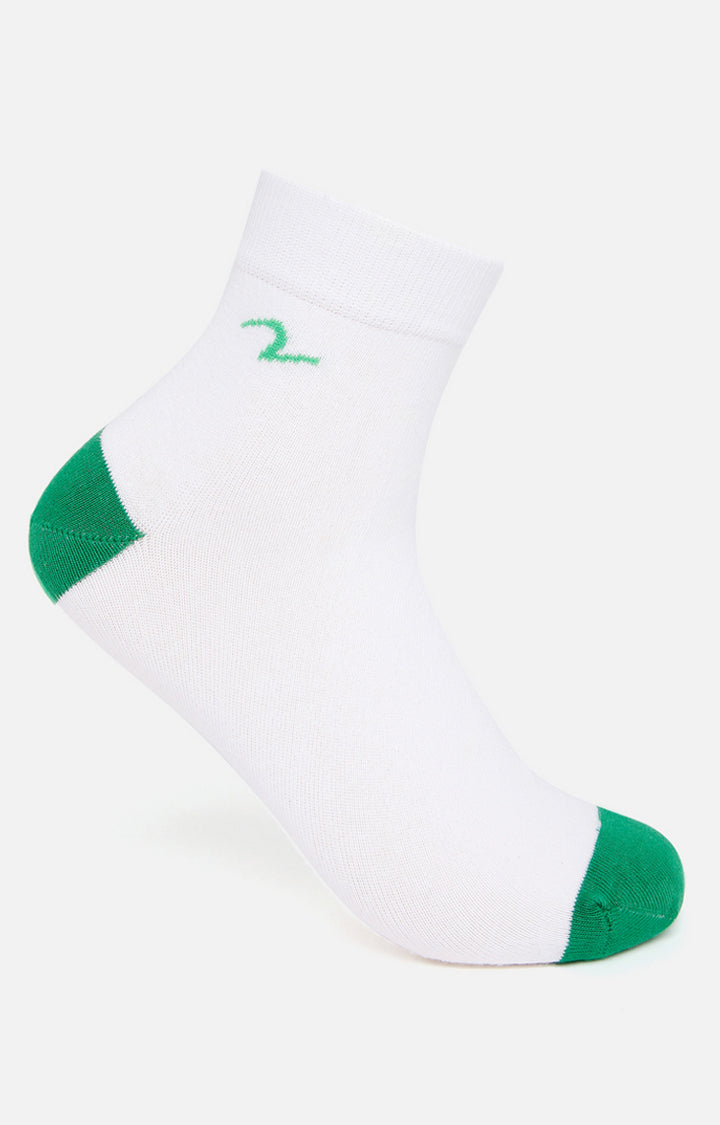 Spykar Green and Red Cotton Ankle Length Socks - Pack Of 2