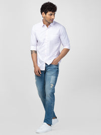 Spykar Men Mid Blue Cotton Regular Fit Narrow Length Jeans (Rover)