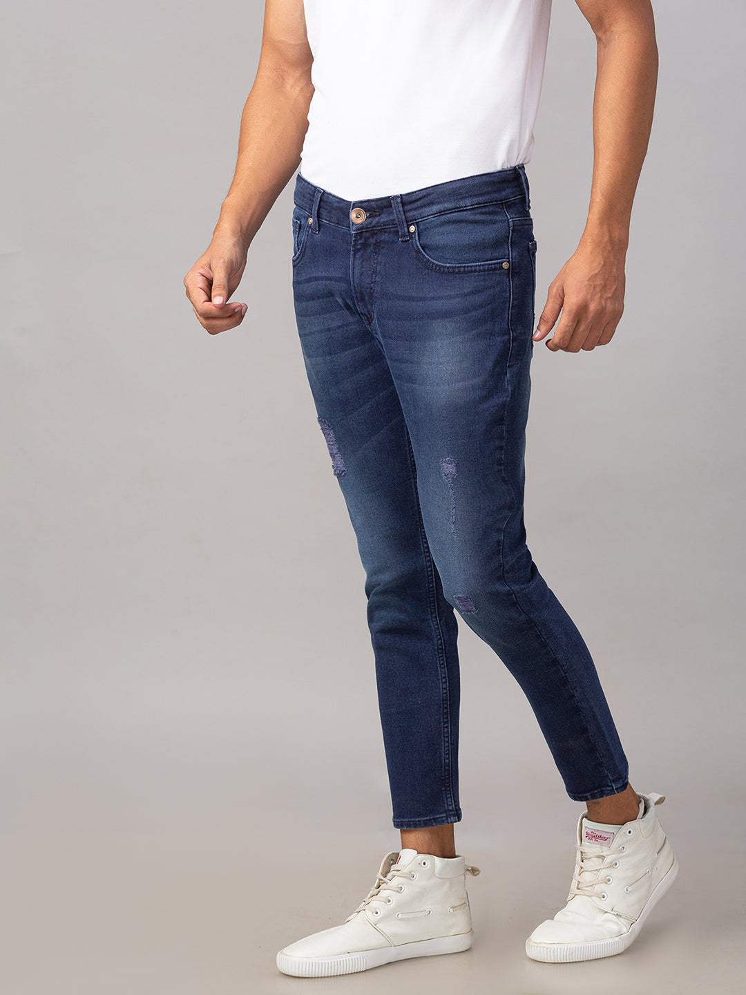 Spykar Men Blue Cotton Slim Fit Tapered Length Jeans (Kano)