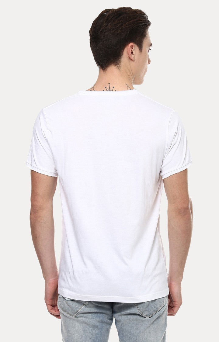 Spykar White Solid Slim Fit Men T-Shirts