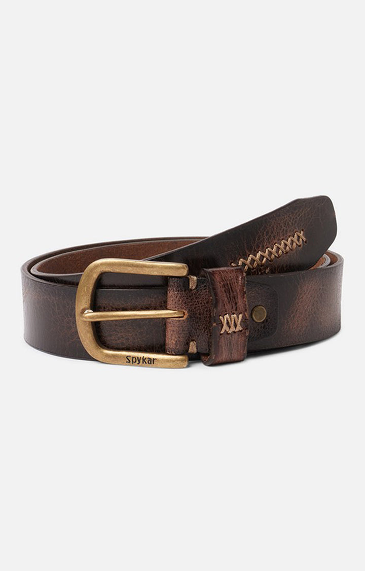 Spykar Men Tan Genuine Leather Belt