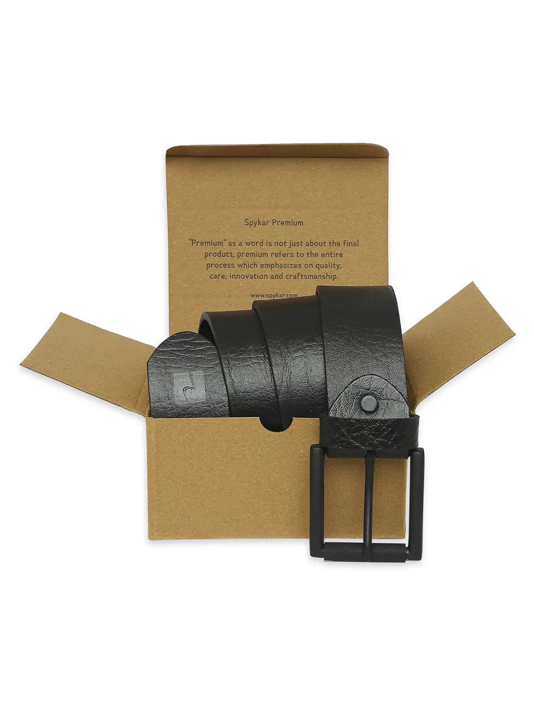 Spykar Men Black Leather Belt