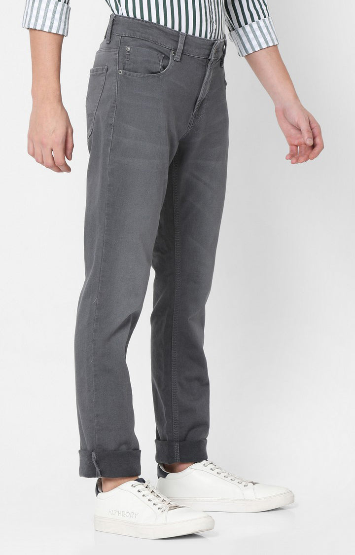 Spykar Men Grey Cotton Regular Fit Narrow Length Jeans (Rover)