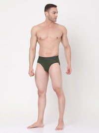 Underjeans By Spykar Men Premium Cotton Blend Olive Brief