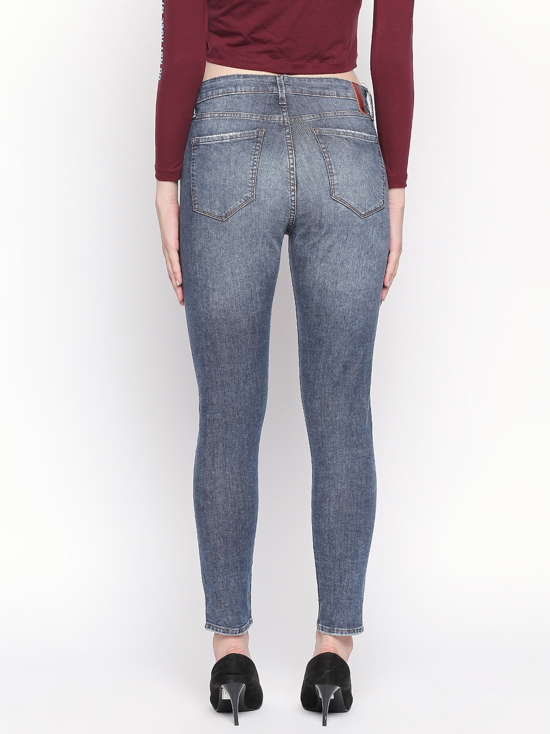 Spykar Blue Mid Rise Skinny Jeans For Women (Adora)