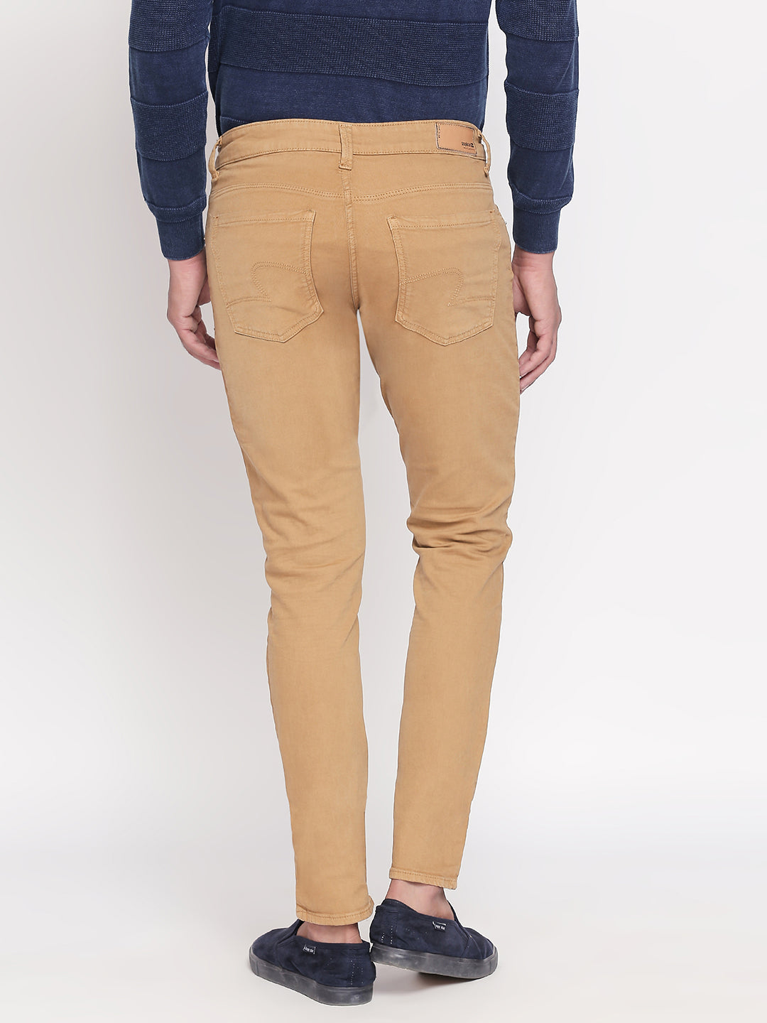 Spykar Men Khaki Solid Slim Fit Jeans