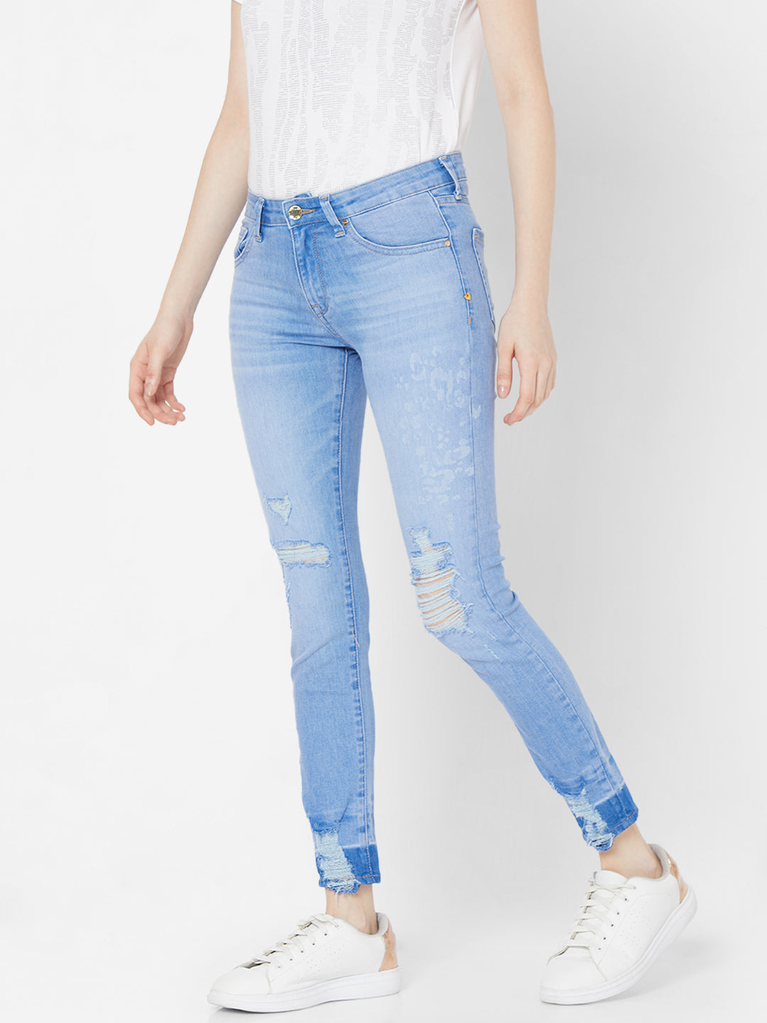 Spykar Women Mid Blue Solid Skinny Mid-Rise Jeans (Alicia)