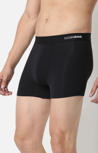 Men Premium Black Micromodal Trunk- Underjeans By Spykar
